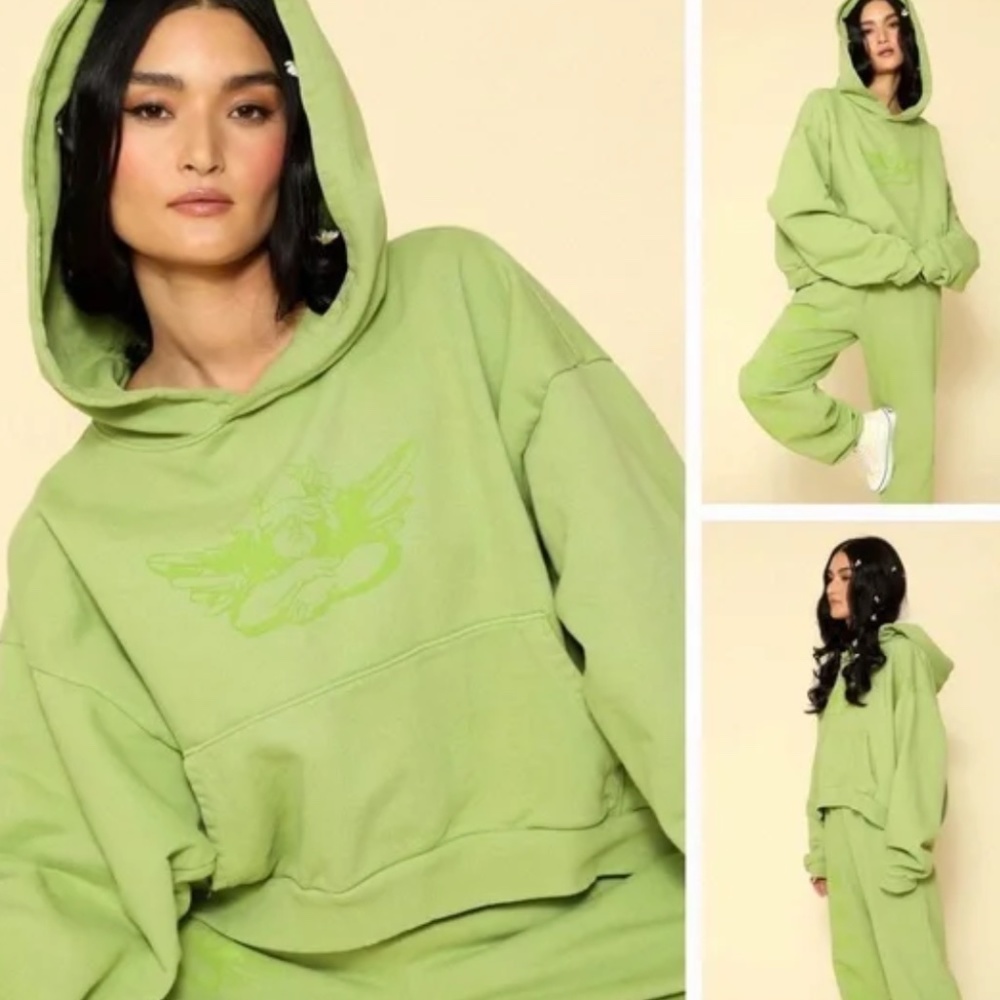 Boys Lie Cropped Oversized Hoodie